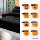 Ver imagem 4 de Sofá Retrátil/Reclinável Islândia 2,10m Suede Velut Preto c/ Molas no Assento - King House