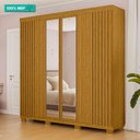 Ver imagem 2 de Guarda Roupa Casal 100% Mdf 6 Portas Ripado 6 Gavetas Eliza Acp Móveis Cinamomo