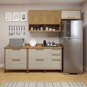 Ver imagem 1 de Cozinha Completa Modulada Torino com 2 Balcões e 2 Armarios Aéreos Bege/Cinamomo/Off White