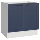 Ver imagem 1 de Balcão de Cozinha 80 cm 2 Portas (sem Tampo) Branco/Azul Vik Madesa