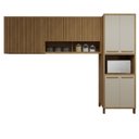 Ver imagem 2 de Cozinha Completa Modulada Torino com Paneleiro e 2 Armaréos Aéreos Bege/Cinamomo/Off White