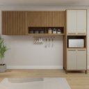 Ver imagem 1 de Cozinha Completa Modulada Torino com Paneleiro e 2 Armaréos Aéreos Bege/Cinamomo/Off White