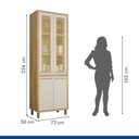 Ver imagem 7 de Cozinha Completa Modulada Torino com Paneleiro Vidro Reflecta e 2 Armáreos Aéreos Bege/Cinamomo/Off White