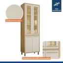 Ver imagem 5 de Cozinha Completa Modulada Torino com Paneleiro Vidro Reflecta e 2 Armáreos Aéreos Bege/Cinamomo/Off White