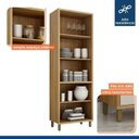 Ver imagem 6 de Cozinha Completa Modulada Torino com Paneleiro Vidro Reflecta e 2 Armáreos Aéreos Bege/Cinamomo/Off White