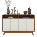 Ver imagem 2 de Buffet Aparador 125cm 4 Portas Orgânico Marlo Nature/Off Z56 - Mpozenato