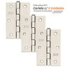 Kit 3 Dobradiças Silvana 850 até 35kg - 4" Niquelado - 1