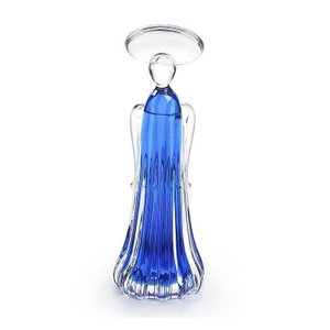 Anjo Em Cristal Murano Água Marinha - São Marcos 21Cm