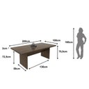 Ver imagem 3 de Kit 7 Peças com Uma Mesa de Reunião e 6 Cadeiras de Escritório Tela Mesh Espresso Móveis