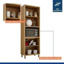 Ver imagem 6 de Cozinha Completa Modulada Torino com Paneleiro e 3 Armáreos Aéreos Bege/Cinamomo/Off White