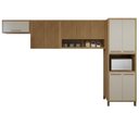 Ver imagem 2 de Cozinha Completa Modulada Torino com Paneleiro e 3 Armáreos Aéreos Bege/Cinamomo/Off White