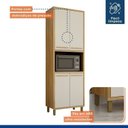 Ver imagem 4 de Cozinha Completa Modulada Torino com Paneleiro e 3 Armáreos Aéreos Bege/Cinamomo/Off White