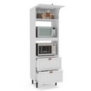 Ver imagem 5 de Torre Quente 1 Porta 2 Gavetas 2 Nichos para Forno Pérola Yescasa Branco