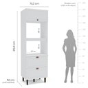 Ver imagem 4 de Torre Quente 1 Porta 2 Gavetas 2 Nichos para Forno Pérola Yescasa Branco