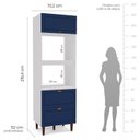 Ver imagem 4 de Torre Quente 1 Porta 2 Gavetas 2 Nichos para Forno Pérola Yescasa Branco/Azul