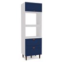 Ver imagem 3 de Torre Quente 1 Porta 2 Gavetas 2 Nichos para Forno Pérola Yescasa Branco/Azul
