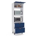 Ver imagem 5 de Torre Quente 1 Porta 2 Gavetas 2 Nichos para Forno Pérola Yescasa Branco/Azul