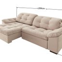 Ver imagem 3 de Sofá Retrátil e Reclinável 2 Lugares 220 Cm Pérola Veludo