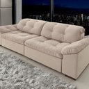 Ver imagem 1 de Sofá Retrátil e Reclinável 2 Lugares 220 Cm Pérola Veludo