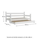 Ver imagem 3 de Bicama Madeira Maciça Para Colchão 78/88 X 188Cm Paris Multimóveis Vcr4139 Branco Branco