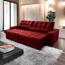 Ver imagem 7 de Sofá Retrátil Reclinável Zurique 2,10m Suede Velut Vermelho Molas no Assento - King House