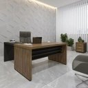 Ver imagem 7 de Conjunto 3 Peças com Mesa Tamburato 1600, de Apoio e Armário Multiuso com Nicho Charuto Preto Marrom Artany