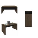Ver imagem 2 de Conjunto 3 Peças com Mesa Tamburato 1600, de Apoio e Armário Multiuso com Nicho Charuto Preto Marrom Artany