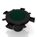 Ver imagem 2 de Conjunto Mesa de Jogos Carteado Bellagio Tampo Reversível e 4 Cadeiras Madeira Poker Base Cone Pu Nu