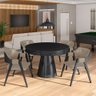 Conjunto Mesa de Jogos Carteado Bellagio Tampo Reversível e 4 Cadeiras Madeira Poker Base Cone Pu Nu - 8