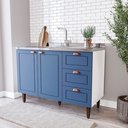 Ver imagem 1 de Balcão 2 Portas 3 Gavetas 120 cm Pérola Yescasa Branco/Azul