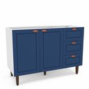 Ver imagem 3 de Balcão 2 Portas 3 Gavetas 120 cm Pérola Yescasa Branco/Azul