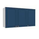 Ver imagem 3 de Armário Aéreo 3 Portas 120 cm Pérola Yescasa Branco/Azul