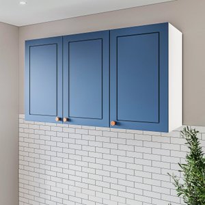 Armário Aéreo 3 Portas 120 Cm Pérola Yescasa