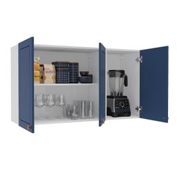 Armário Aéreo 3 Portas 120 Cm Pérola Yescasa - 4