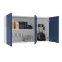Ver imagem 4 de Armário Aéreo 3 Portas 120 cm Pérola Yescasa Branco/Azul