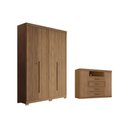 Ver imagem 1 de Quarto Completo Casal Guarda Roupa 4 Ptas Buriti + Cômoda Master Jatobá S. Andirá