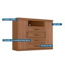 Ver imagem 3 de Quarto Completo Casal Guarda Roupa 4 Ptas Buriti + Cômoda Master Jatobá S. Andirá