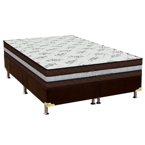 Cama Box King: Colchão Molas Ensacadas Orthoflex MasterPocket Seleto + Base CRC Suede Marrom(193x203