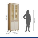 Ver imagem 7 de Cozinha Completa Modulada Torino com Paneleiro Vidro Reflecta e 3 Armários Aéreos Bege/Cinamomo/Off White