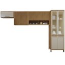 Ver imagem 2 de Cozinha Completa Modulada Torino com Paneleiro Vidro Reflecta e 3 Armários Aéreos Bege/Cinamomo/Off White