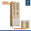 Ver imagem 4 de Cozinha Completa Modulada Torino com Paneleiro Vidro Reflecta e 3 Armários Aéreos Bege/Cinamomo/Off White