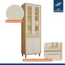 Ver imagem 5 de Cozinha Completa Modulada Torino com Paneleiro Vidro Reflecta e 3 Armários Aéreos Bege/Cinamomo/Off White