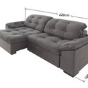 Ver imagem 3 de Sofá Retrátil e Reclinável 2 Lugares 220 Cm Pérola Veludo