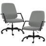Kit 02 Cadeiras Executiva Diretor Base Giratória Hub F02 Sintético Cinza - Lyam Decor - 1