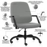Kit 02 Cadeiras Executiva Diretor Base Giratória Hub F02 Sintético Cinza - Lyam Decor - 3