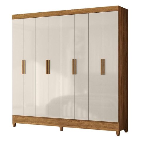 Guarda Roupa Casal Marajó 8 Portas Freijó Off White – Moval