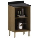 Ver imagem 2 de Balcão de Cozinha Duplo com Tampo 2 Portas 0,60m Madeirado/mocca Isis Luciane Mocca Laca