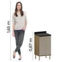 Ver imagem 5 de Balcão de Cozinha Duplo com Tampo 2 Portas 0,60m Madeirado/mocca Isis Luciane Mocca Laca