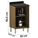 Ver imagem 4 de Balcão de Cozinha Duplo com Tampo 2 Portas 0,60m Madeirado/mocca Isis Luciane Mocca Laca