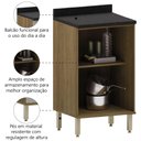 Ver imagem 3 de Balcão de Cozinha Duplo com Tampo 2 Portas 0,60m Madeirado/mocca Isis Luciane Mocca Laca